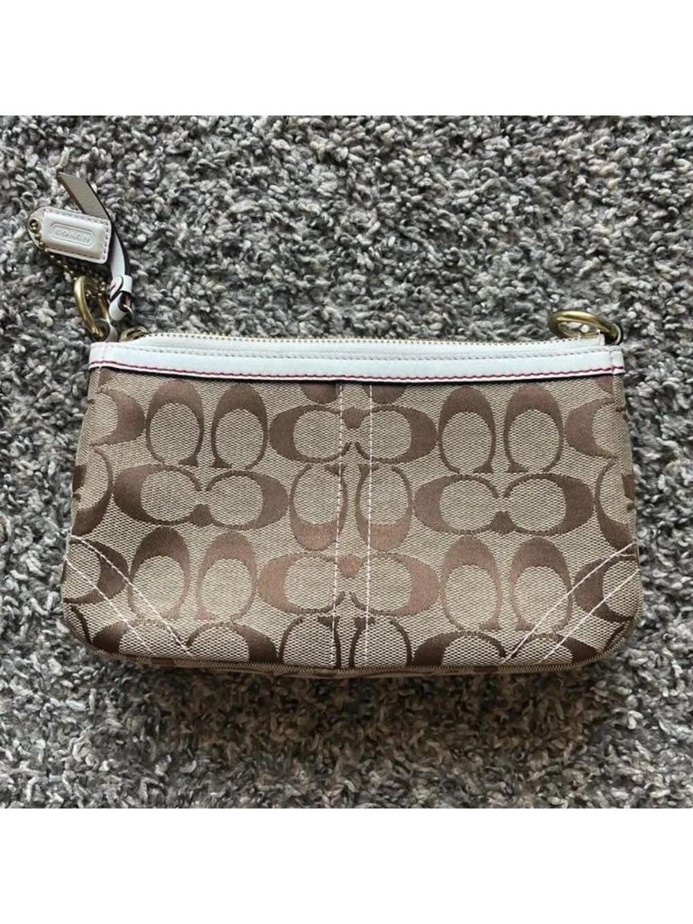 Coach Signature Poppy Applique Wristlet Rare Floral Luxury